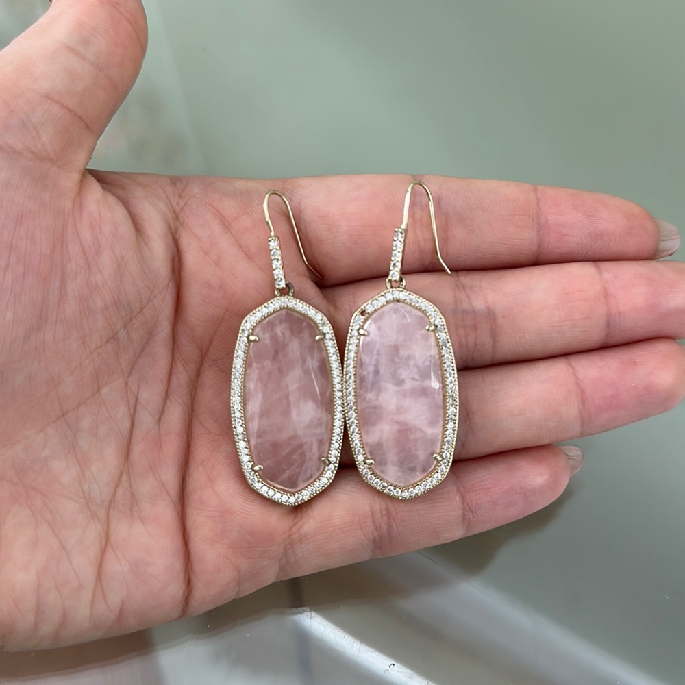 Kendra Scott pink marble earrings